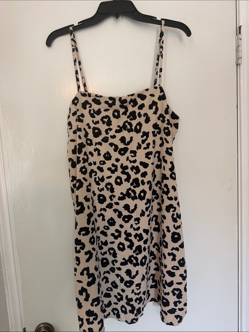 Abercrombie & Fitch Beige and Black Leopard-Print Slip Romper
